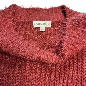 🍷✨ Knox Rose Fuzzy Knit Lace-Trim Sweater ✨🍷